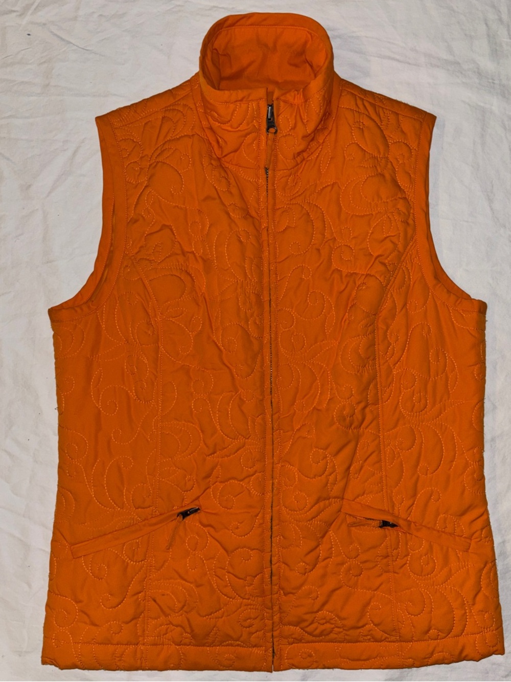 Zenergy by Chico's Vibrant Orange Quilted Sleeveless Vest - Small